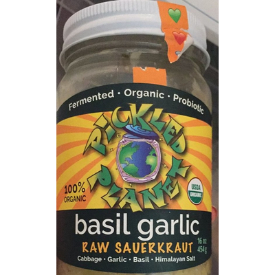 Raw Sauerkraut, Basil Garlic