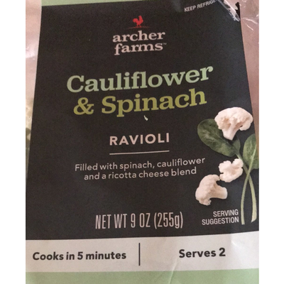Ravioli, Cauliflower & Spinach