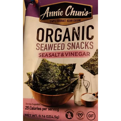 Organic Seaweed Snacks, Sea Salt & Vinegar