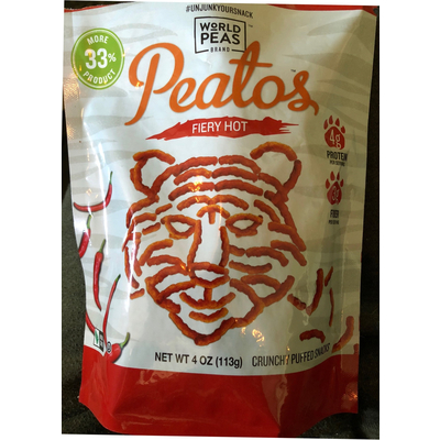 Peatos Puffed Snacks, Fiery Hot