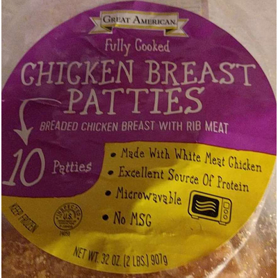 Chicken Breast Patties, Fully Cooked