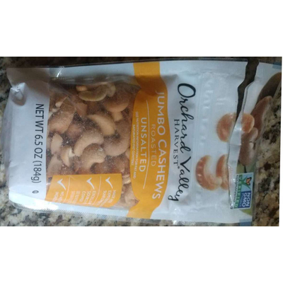 Unsalted Roasted Jumbo Cashews