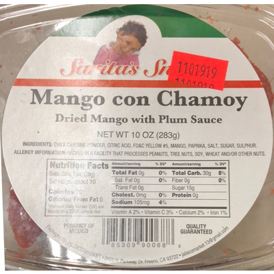 Mango Con Chamoy, Dried Mango With Plum Sauce
