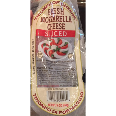 Fresh Mozzarella Cheese, Sliced