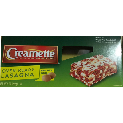 Lasagna, Oven Ready