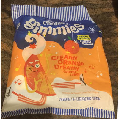 Gimmies, Orange Creamy Dreamy Yogurt Tubes