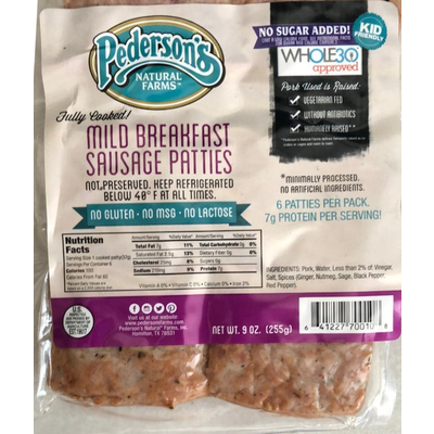 Sausage Patties, Mild Breakfast