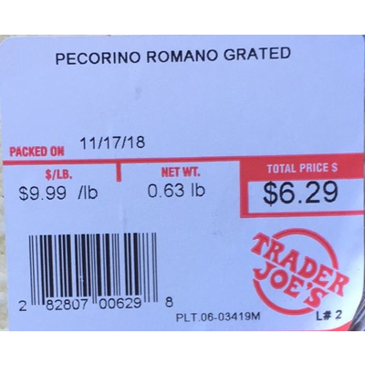Pecorino Romano Grated