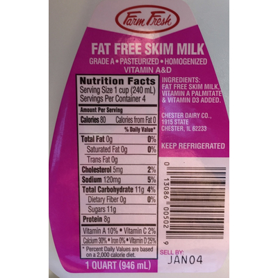 Fat Free Skim Milk