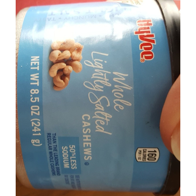 Whole Cashews. Lightly Salted