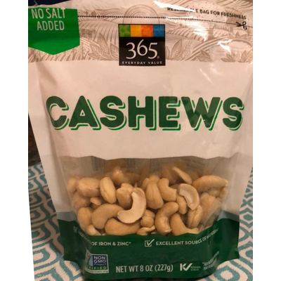 Cashews, No Salt Added