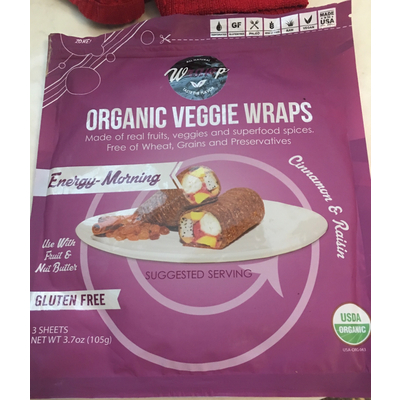 Organic Veggie Wrap, Cinnamon & Raisin