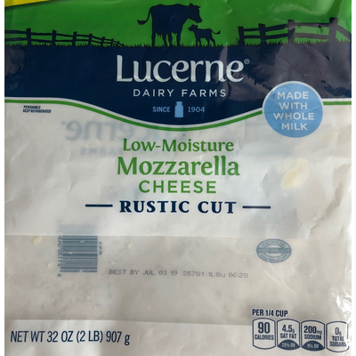 Low-Moisture Mozzarella Cheese, Rustic Cut