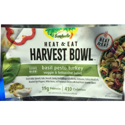 Heat & Eat Harvest Bowl, Basil Pesto Turkey Veggie & Fettuccine Bowl