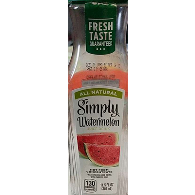 Carbs in Simply Watermelon Juice Drink, Watermelon with Cherry