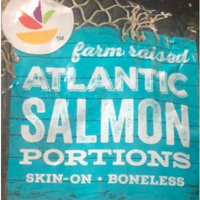 Farm Raised Atlantic Salmon Portions, Skin-On Boneless