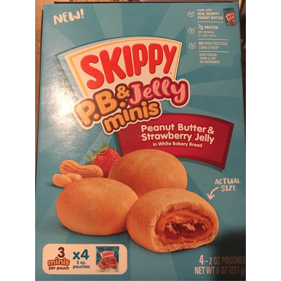 P.B. & Jelly Minis, Peanut Butter & Strawberry Jelly in White Bakery Bread