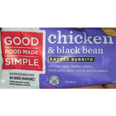 Entree Burrito, Chicken & Black Bean