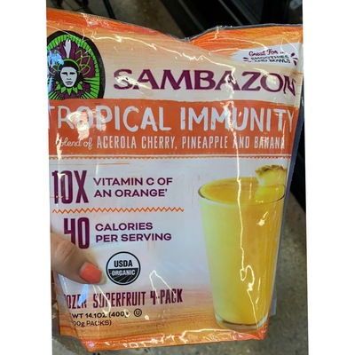 Frozen Superfruit, Tropical Immunity, blend of Acerola Cherry, Pineapple and Ban