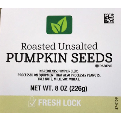 Pumpkin Seeds, Roasted Unsalted