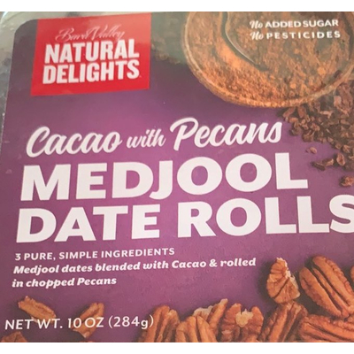 Medjool Date Rolls, Cacao with Pecans