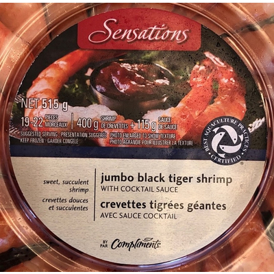 Jumbo Black Tiger Shrimp with Cocktail Sauce