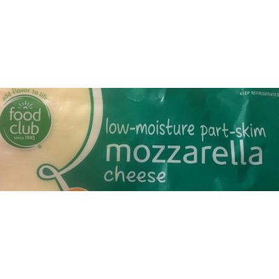 Mozzarella Cheese, Low-Moisture Part-Skim