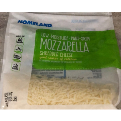 Shredded Cheese, Low-Moisture, Part-Skim Mozzarella