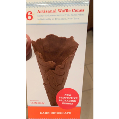 Artisanal Waffle Cones, Dark Chocolate