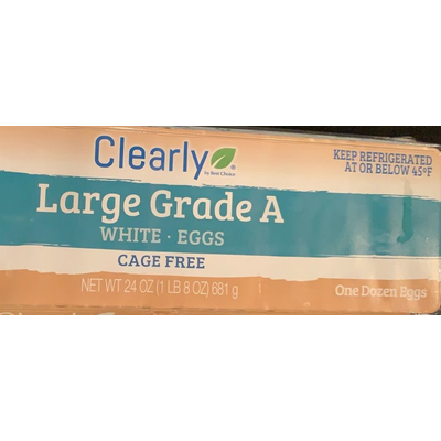 Cage Free White Eggs, Large Grade A