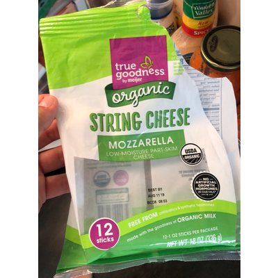 String Cheese, Mozzarella Organic