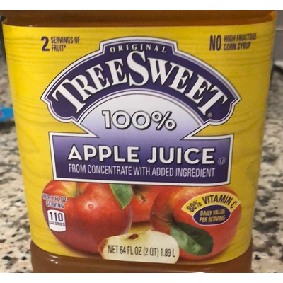 100% Fruit Juice from Concentrate, Apple