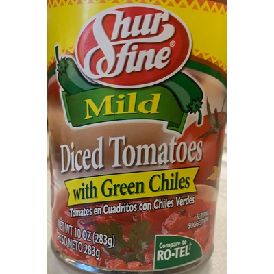 Diced Tomatoes with Green Chiles, Mild