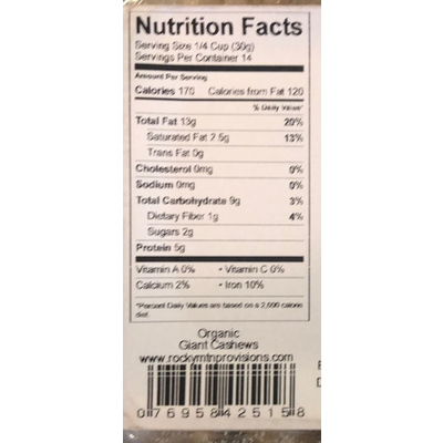Organic Giant Cashews