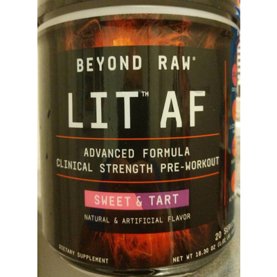 Dietary Supplement, Lit Af Advanced Formula Clinical Strength Pre-Workout, Sweet & Tart