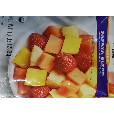 Papaya, Mango, Strawberry, Pineapple
