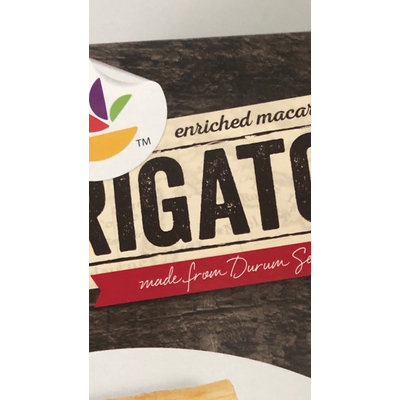 Enriched Macaroni Product, Rigatoni