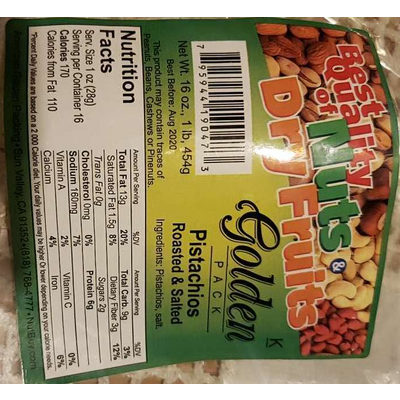 Pistachios Roasted & Salted