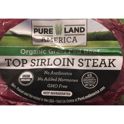 Top Sirloin Steak, Organic Grass Fed Beef