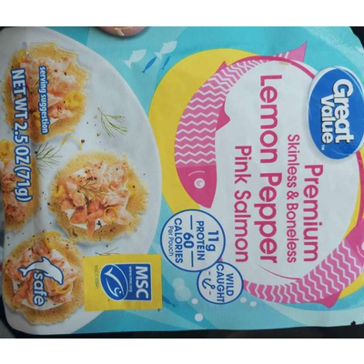 Premium Lemon Pepper Pink Salmon, Skinless & Boneless