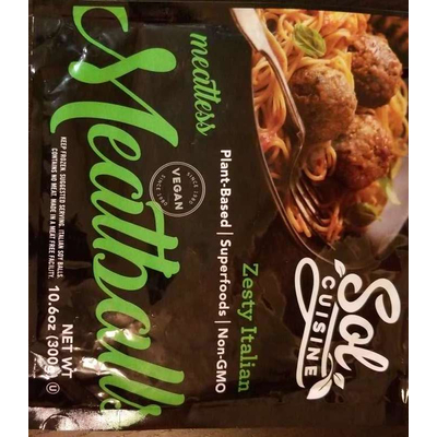Meatless Meatballs, Zesty Italian