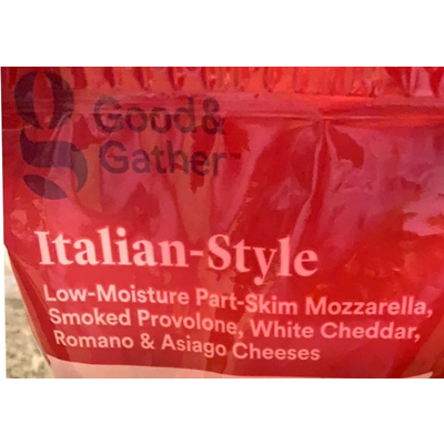 Low-Moisture Part-Skim Mozzarella, Smoked Provolone, White Cheddar, Romano & Asi