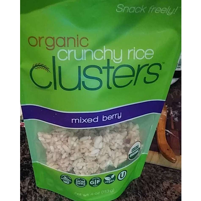 Organic Crunchy Rice Clusters, Mixed Berry