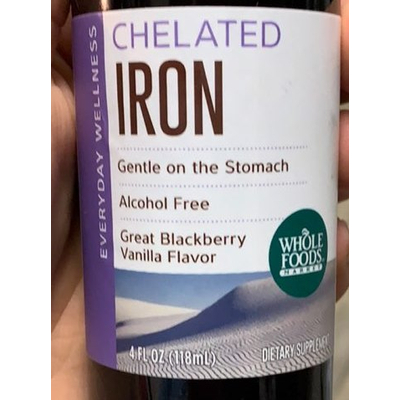 Dietary Supplement, Chelated Iron, Great Blackberry Vanilla Flavor