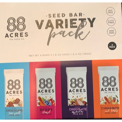 Seed Bar Variety Pack, Dark Chocolate Sea Salt, Triple Berry Blend, Double Chocolate Mocha, Cinnamon and Oats