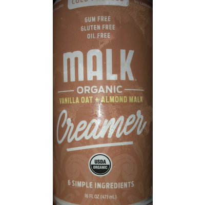 Organic Creamer, Vanilla Oat plus Almond Malk