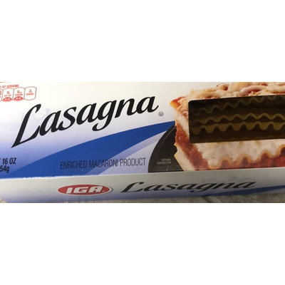 Enriched Macaroni Product, Lasagna