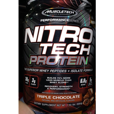 Nitro Tech Protein Triple Chocolate The Superior Whey Peptides Plus Isolate Formula