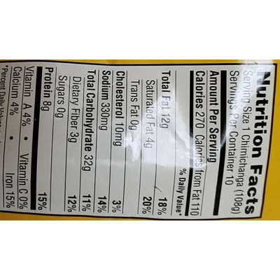 Chimichangas, Beef, Bean & Cheese Flavor
