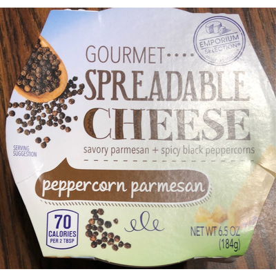 Gourmet Spreadable Cheese, Peppercorn Parmesan